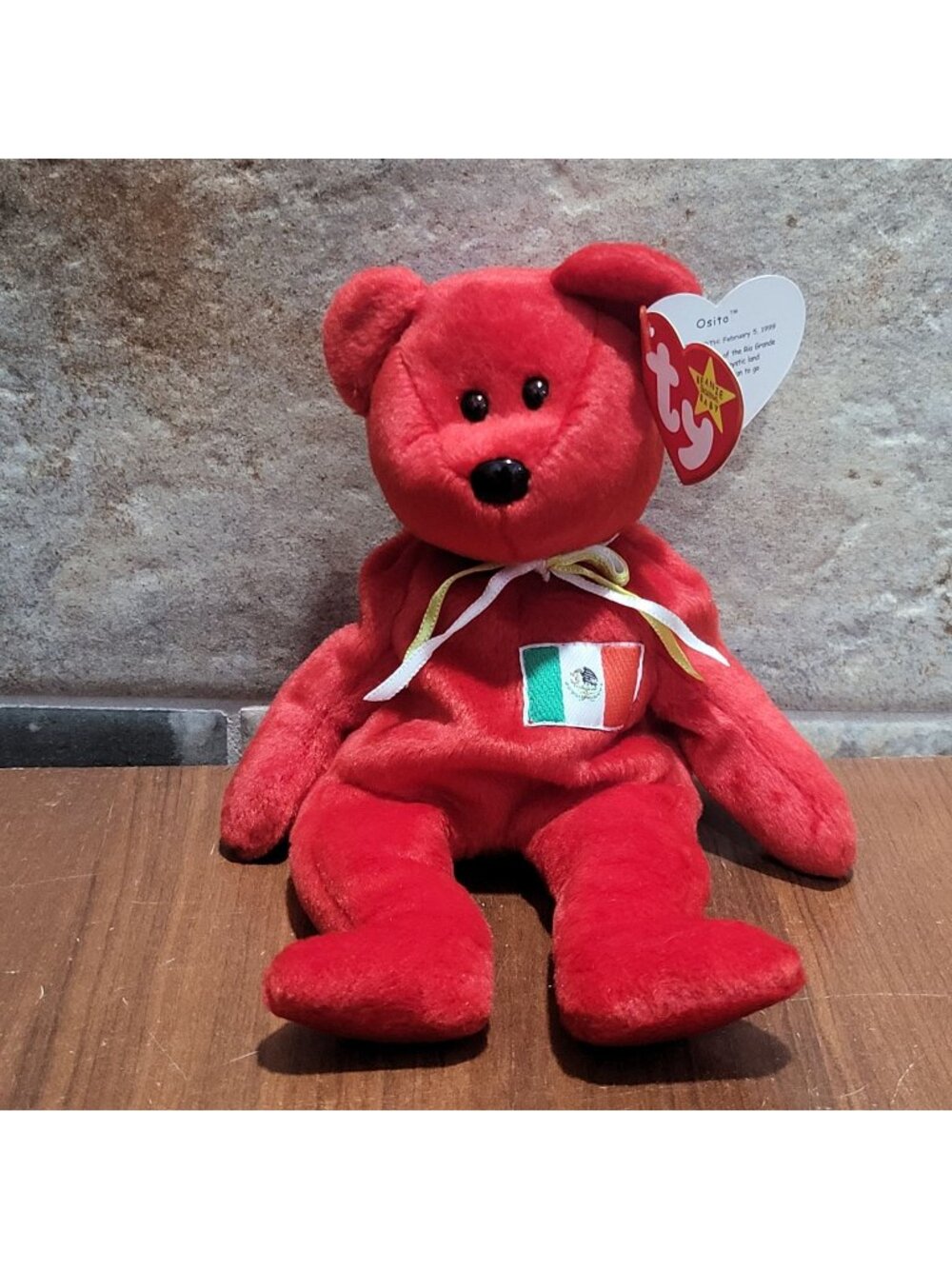 Ty Beanie Baby Osito the Mexican Bear 1999 Retired Mexico Flag Mint with Tags